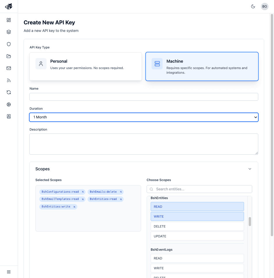 Create API Key