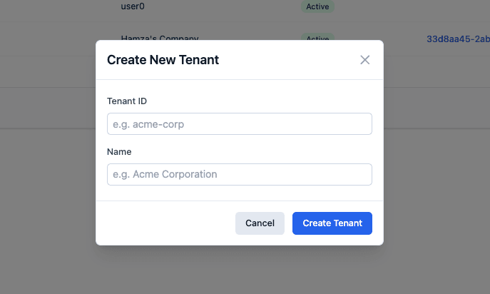 Create Tenant