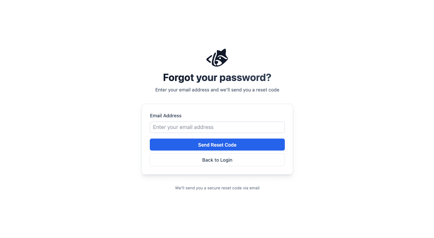 Forgot Password Page