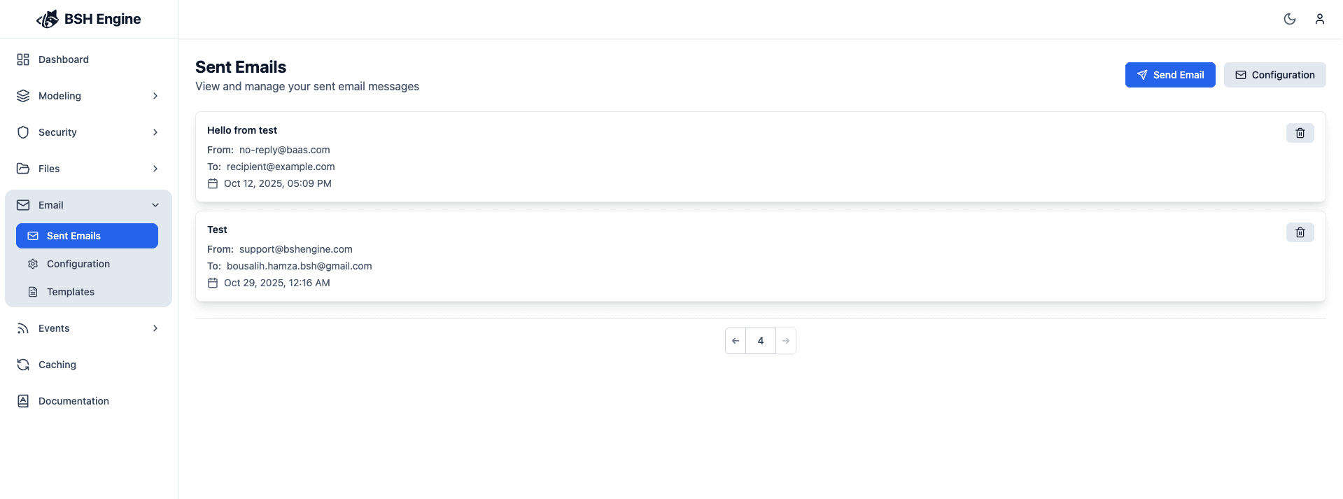 Sent Emails