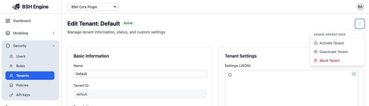 Tenant Status