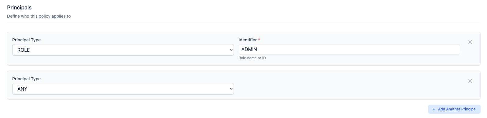 Create Policy Principals